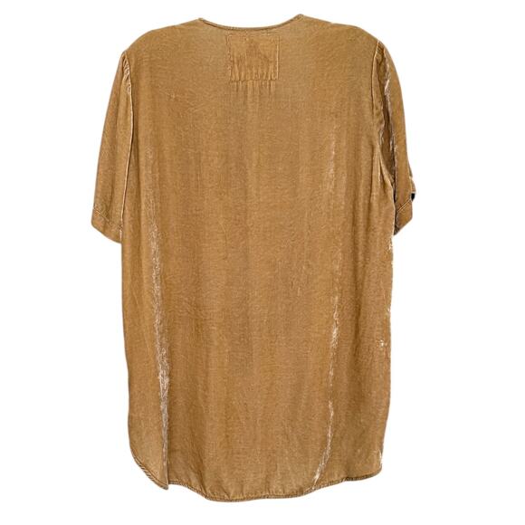 Johnny Was Tan Velour Embroidered Boho Top Multicolor Floral Pattern Tunic Top S - Picture 7 of 7